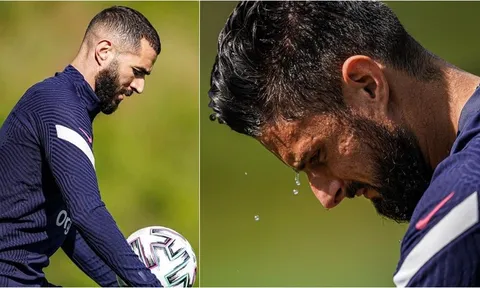 Benzema - Giroud chạy đua cật lực trước đại chiến tuyển Đức