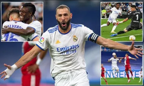 Benzema nã hat-trick, Real thắng tưng bừng Celta Vigo tại Bernabeu