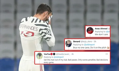 Bruno nói 1 câu, CĐV Man Utd lập tức phản pháo kịch liệt