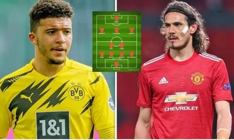 Cavani sẵn sàng làm điều này nếu Jadon Sancho gia nhập M.U