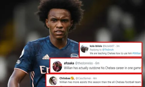 CĐV Arsenal: "Chúng ta đang dạy cho Chelsea biết cách sử dụng Willian"