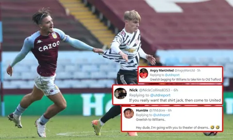 CĐV Man Utd: "Có vẻ Jack Grealish đang cầu xin để được về Old Trafford"