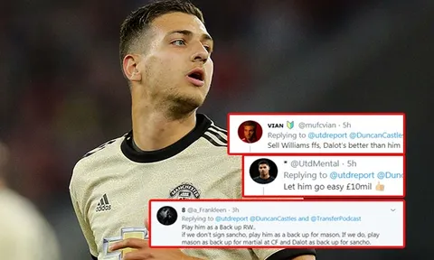 CĐV Man Utd: "Đừng bán, cậu ấy sẽ đá dự bị cho Jadon Sancho"