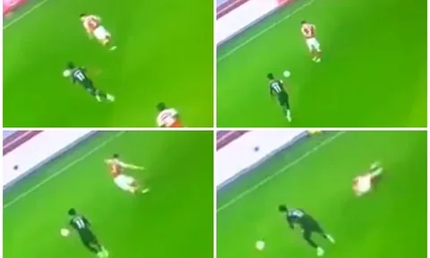 CHOÁNG! Sao Arsenal 'lag' cực mạnh, ngã sấp mặt trên sân ngay phút thứ 7