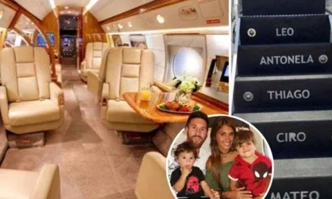 Choáng ngợp trước chuyên cơ riêng giá 12 triệu bảng của Messi