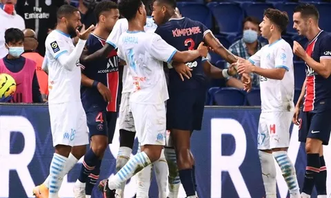 CHOÁNG với trận PSG - Marseille: 14 thẻ vàng, 5 thẻ đỏ và đánh nhau
