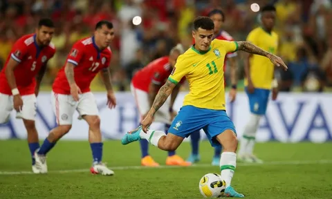 Coutinho ghi bàn giúp Brazil thắng Chile 4-0