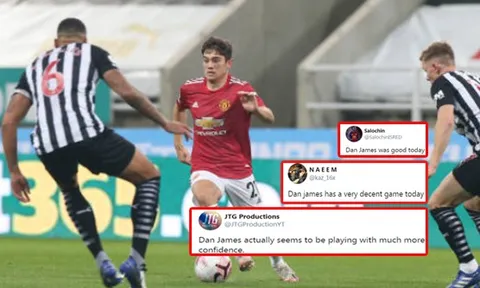 Daniel James đá 75 phút trận Newcastle, CĐV Man Utd nói ngay 1 điều