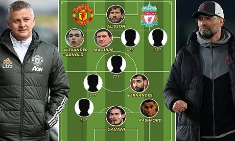 Đội hình kết hợp M.U vs Liverpool: Quỷ đỏ chiếm 6 vị trí