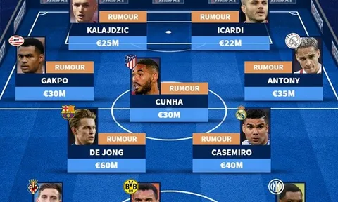 Đội hình 11 ngôi sao tin đồn của M.U: Casemiro góp mặt; Thương vụ 50 triệu euro