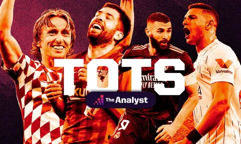 Đội hình tiêu biểu La Liga 2021/22: 3 sao Barca, trục dọc Real