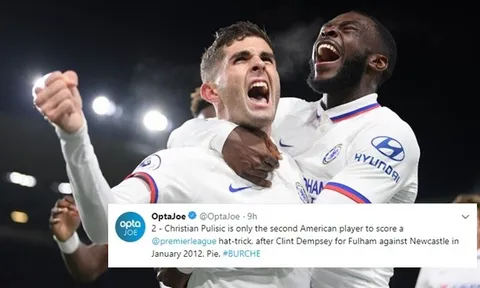 Trước Pulisic, chỉ duy nhất 1 người Mỹ có hattrick tại Premier League