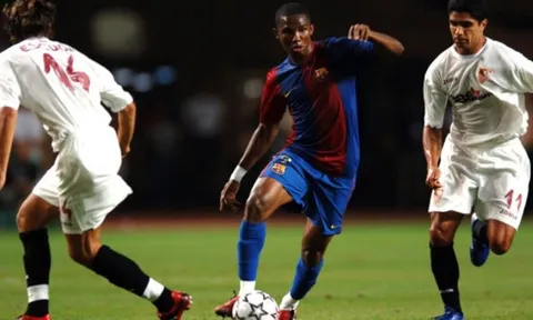 Eto'o thể hiện bản năng sát thủ ở Barcelona