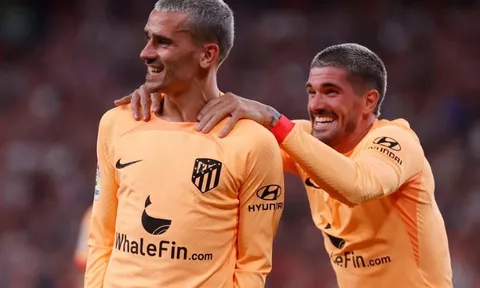 Griezmann ghi bàn giúp Atletico vào top ba La Liga