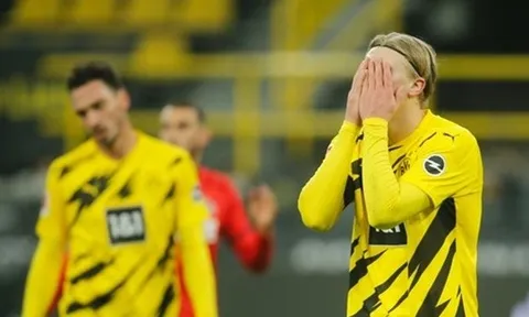 Haaland có pha xử lý "đi vào lòng đất" khiến Dortmund thua trận