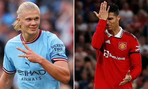 Cristiano Ronaldo đau đớn trước Erling Haaland