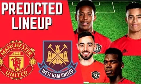 Sử dụng 4-2-3-1, Man United dùng hàng công lạ đấu West Ham