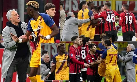 Jose Mourinho chạy vào sân ngăn Tammy Abraham gây sự