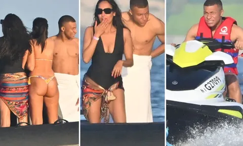 Mbappe khoe body bên cạnh các chân dài nóng bỏng