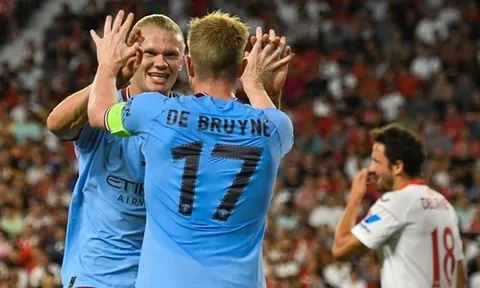 Lập cú đúp, De Bruyne nhắc nhở Haaland