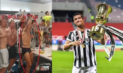 Lập kỷ lục vô tiền khoáng hậu, Ronaldo "cởi hết" ăn mừng nhạy cảm
