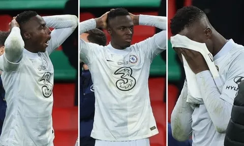 Mendy ôm mặt thất thần khi Kepa đá hỏng penalty