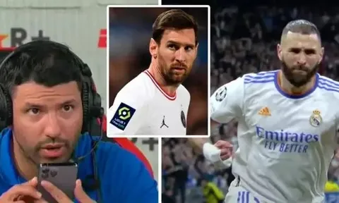 Messi choáng váng nhắn Aguero khi Benzema nhấn chìm Man City