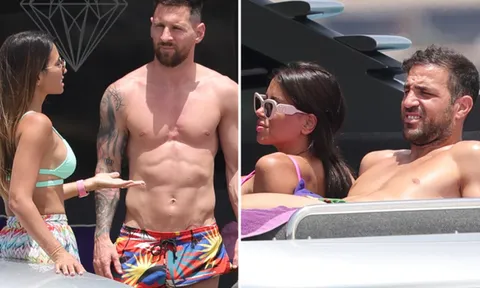 Messi khoe bụng 6 múi bên cạnh Antonela