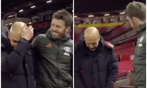 Vừa hết trận, Carrick làm điều khó hiểu với Guardiola