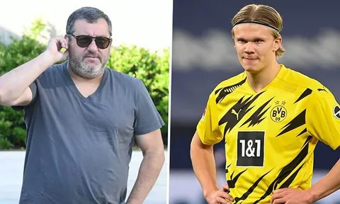 Mino Raiola đòi phí lót tay cực khủng trong thương vụ Erling Haaland