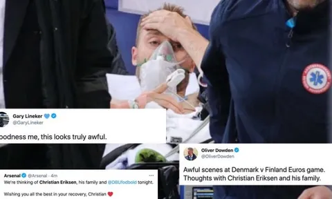 M.U, Ronaldo và nhiều cầu thủ gửi thông điệp ý nghĩa tới Eriksen