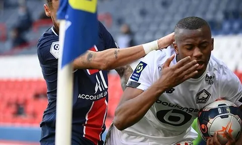Neymar nhận thẻ đỏ, PSG thua Lille, mất luôn ngôi đầu