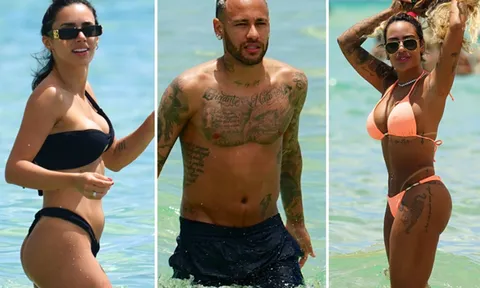 Neymar xuất hiện rạng rỡ bên cạnh 2 người đẹp