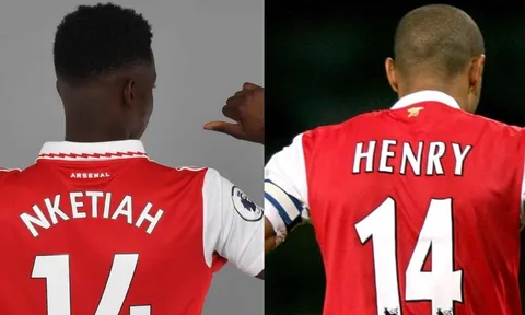 Nketiah và 9 cầu thủ khoác áo số 14 của Arsenal gần đây