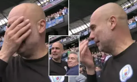 Pep Guardiola bật khóc khi Man City ngược dòng vô địch Premier League