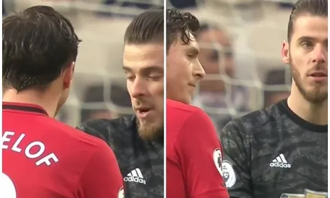Đây, phản ứng của De Gea với Lindelof sau bàn phản lưới nhà!