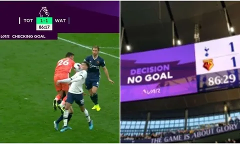 SỐC! VAR nói không, trọng tài vẫn cho Tottenham bàn thắng