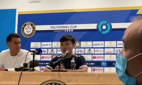 Quang Hải cho thấy bản lĩnh và tham vọng ở họp báo ra mắt Pau FC