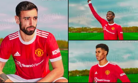 Fernandes, Pogba xuất hiện với áo đấu mới rò rỉ của M.U