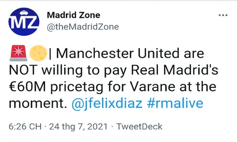 Xác nhận: Real đòi 60 triệu cho Varane, Man Utd đã có câu trả lời
