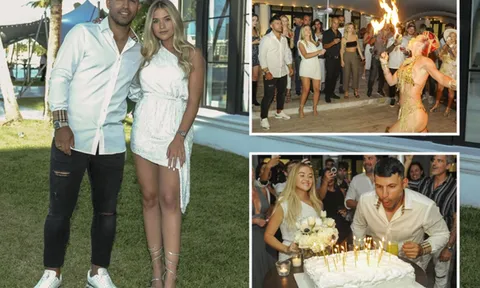 Aguero đón sinh nhật cùng bạn gái và vũ công bốc lửa