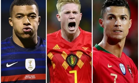 Siêu đội hình ngôi sao dự EURO 2020: De Bruyne hỗ trợ Mbappe và CR7