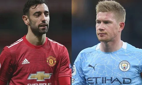 So sánh thống kê của Kevin De Bruyne và Bruno Fernandes mùa giải 2020/2021