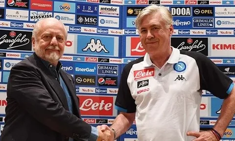 SỐC: Chủ tịch Napoli bày tỏ tình cảm như vợ chồng với Ancelotti