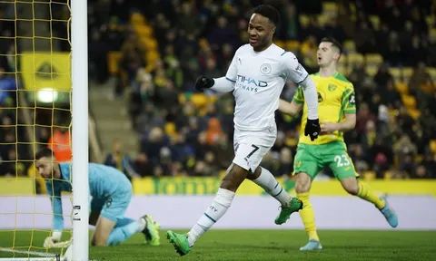 Sterling lập hat-trick trong trận thắng 4-0 của Man City