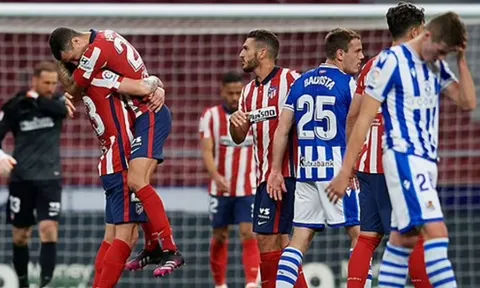 Thắng nhẹ, Atletico chạm 1 tay vào chức vô địch La Liga