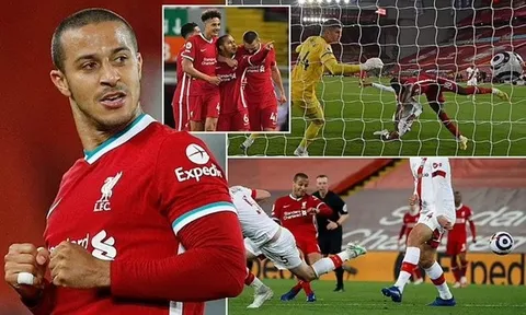 Thiago khai hỏa phút chót, Liverpool "dệt mộng" Champions League