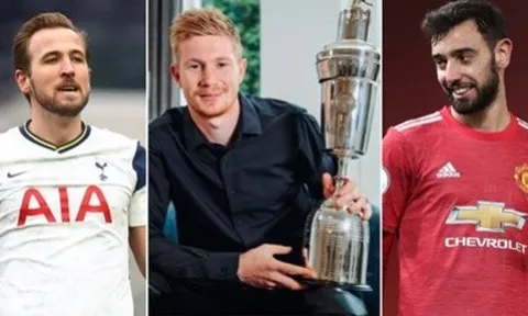 10 ứng cử viên cho giải thưởng cầu thủ xuất sắc nhất PFA: De Bruyne tụt dốc thê thảm, "tuyệt vời" Bruno