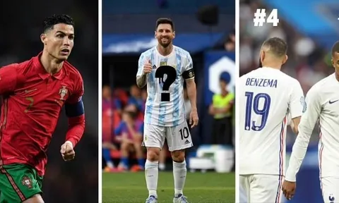 Top 10 ĐTQG dẫn đầu BXH FIFA tháng 6/2022