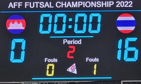 Tuyển futsal Thái Lan thắng Campuchia 16-0